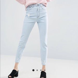 ASOS Farleigh High Waist Slim Mom Jeans Light 24”